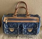 LOUIS VUITTON Monogram Blue Denim Neo Speedy Satchel Handbag Bag Purse