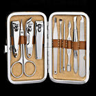 New 10Pcs Manicure Set Pedicure Nail Care Clippers Cleaner Cuticle Grooming Kit