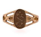 10k Yellow Gold Open Weave Baby Signet Ring with S Monogram Jewelry (#J5969)