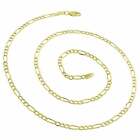 Men's Solid 18K Yellow Gold Filled Italian 2mm Thin Figaro Chain Necklace T139G