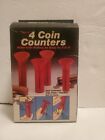 Vintage 1988 Set Of 4 Coin Counters Red Funnel Tubes w/box Sun Hill Made in USA