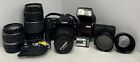 CANON EOS REBEL XTI Digital Camera Bundle 5 lens and Flash Included