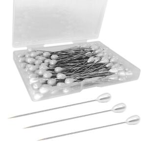 200PCS Corsage Pins, Teardrop Pearl Sewing Pins, Long 2inch Straight Sewing W...