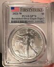 2021-W $1 Type 2 PCGS SP 70 Burnished Silver American Eagle Dollar