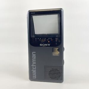 🔥 Sony Watchman FD-270 Black B/W Portable TV 1988 TESTED!🔥