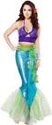 Adult Women Mythic Mermaid Costume Multi Way Bikini Top Sqeuin Mesh Tail Belt
