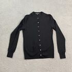 Brooks Brothers Cardigan Sweater Mens Small Black Merino Wool Long Sleeve Button