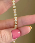 Tennis Bracelet Round Cut Lab Created Diamond 14K Yellow Gold Plated 7