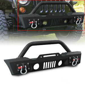 Textured Front Bumper Stubby w/Winch Plate Fits 07-18 Wrangler JK & Unlimited (For: Jeep)