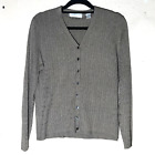 Lord & Taylor Gray Long Sleeve Women Silk Cashmere Cardigan Sweater Medium NWOT