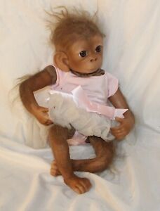 New ListingADG Baby Monkey Reborn Realistic Life like Doll Linda Murray Ashton Drake 16