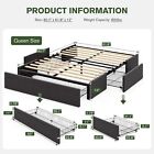 Full Queen Bed Frame with Storage, 3 Drawers, Fabric Upholstered Platform Bed