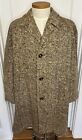 Vintage Frank Bros Donegal Tweed Brown Speckled Overcoat L or XL See Measurement