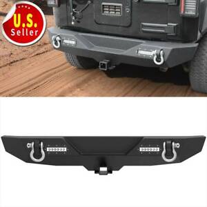 Rear Bumper for 2007-2018 Jeep Wrangler JK & Unlimited w/ LED Lights & D-Rings (For: Jeep)