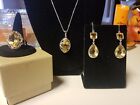 GENUINE CITRINE SILVER JEWELRY SET 64 TOTAL CARATS