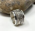 925 Sterling Silver Spinning Ring Fidget Ring Meditation Ring Anxiety Worry Ring