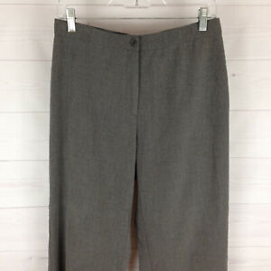 BRIGGS NY womens size 10 stretch gray high rise flat front relaxed dress pants