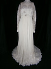Float Emma Katzka Wedding Dress 10 Ivory Silk & Lace Illusion Beaded Illusion