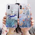 For Various Phone Hot Sale Cartoon Dolphin Cat Liquid Bling Quicksand Case Cover