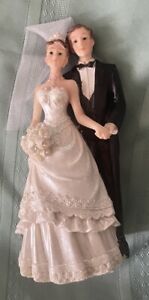 8” BRIDE AND GROOM WEDDING CAKE TOPPER '  VG-FREE SHIPPING