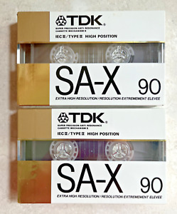(2) TDK SA-X  90 1988 Japan Type II Blank Cassette Tape Sealed NOS Tapes