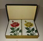 New Listing2 Decks of Vintage Playing Cards in Original Case, Beautiful Floral Design