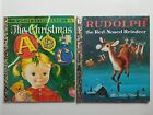 Vintage Little Golden Books (Christmas Lot) CHRISTMAS ABC & Rudolph The Reindeer