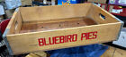 Vintage Ex. Large Bluebird Pie Carrying Wooden Box Crate 26 3/4