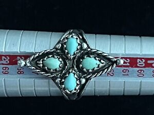 Zuni Turquoise Ring Vintage Sterling Silver 925 Sz 11 Native American Vintage