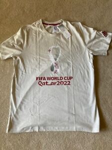 ADIDAS FIFA WORLD CUP QATAR 2022 Official Adidas T-Shirt Light Beige Sz Large