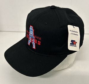 Vintage 90s Starter Houston Tennessee Oilers Black Snapback Hat Cap NFL NOS