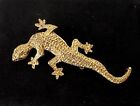 Gold Tone Textured Lizard Brooch Vintage Jewelry Lot B