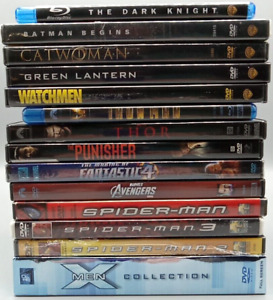Lot Marvel DC Super Hero DVD Movie Iron Man Watchmen Thor Catwoman Punisher Xmen