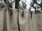 Vintage Manglecloth Mangle Cloth  Tablecloth Runner Pure Linen 3.22 Blue Stripes