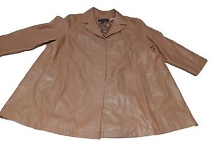 Centigrade Soft Leather Button Front Coat 3X