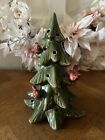 New ListingCeramic Christmas Green Tree With 3 Red Cardinals 9” Centerpiece Table Decor
