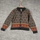 VTG Dale of Norway Sweater Womens Small Black Cardigan Wool Nordic Button Front