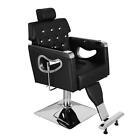 Antique Reclining Barber Chair Salon Chair for Hair Stylist Barbershop, Black