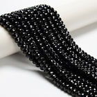 Black Onyx Faceted Rondelle Beads 4x6mm 5x8mm 6x10mm 15.5