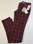 Vanilla Star Jeans Size S Small (28x28.5) Red Plaid Jegging Cotton Stretch NWT