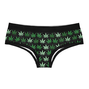 Pot Leaves Womens Panties Funny 420 Weed Graphic Underwear Bikini Brief Cute