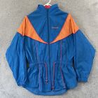 Vintage Reebok Jacket Womens M Blue Nylon 90s Windbreaker Track Vented Hood Zip
