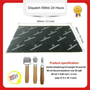 36sq/ft Butyl Rubber Sound Deadener Noise Dampening Mat Car with 3 tools