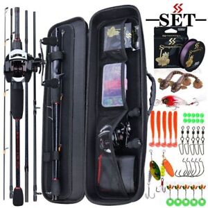 Fishing Rods and Reels Set Bag Portable 5 Sections Fishing Rod