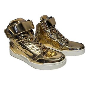RADII Liquid Gold Bar Lace Up Hook & Loop High Top Sneakers Shoes Men's Size 9