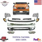 Front Bumper Chrome + Valance + Filler + Head Lights For 2001-2004 Toyota Tacoma (For: 2003 Toyota Tacoma)