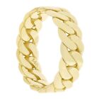 14k Yellow Gold Miami Cuban Ring Curb Link Band 6.7mm Ring Size 6 - 4.8 grams