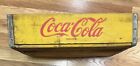 Vintage Coca Cola Coke Wood Crate Carrier Case. Yellow with Red Lettering