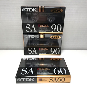 TDK SA90 Blank Cassette Tape 90 Minutes High Bias Type II New Sealed SA 60 -1991