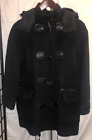 Size: M Coach New York Men's Black Wool Duffle Coat with removable hoodie